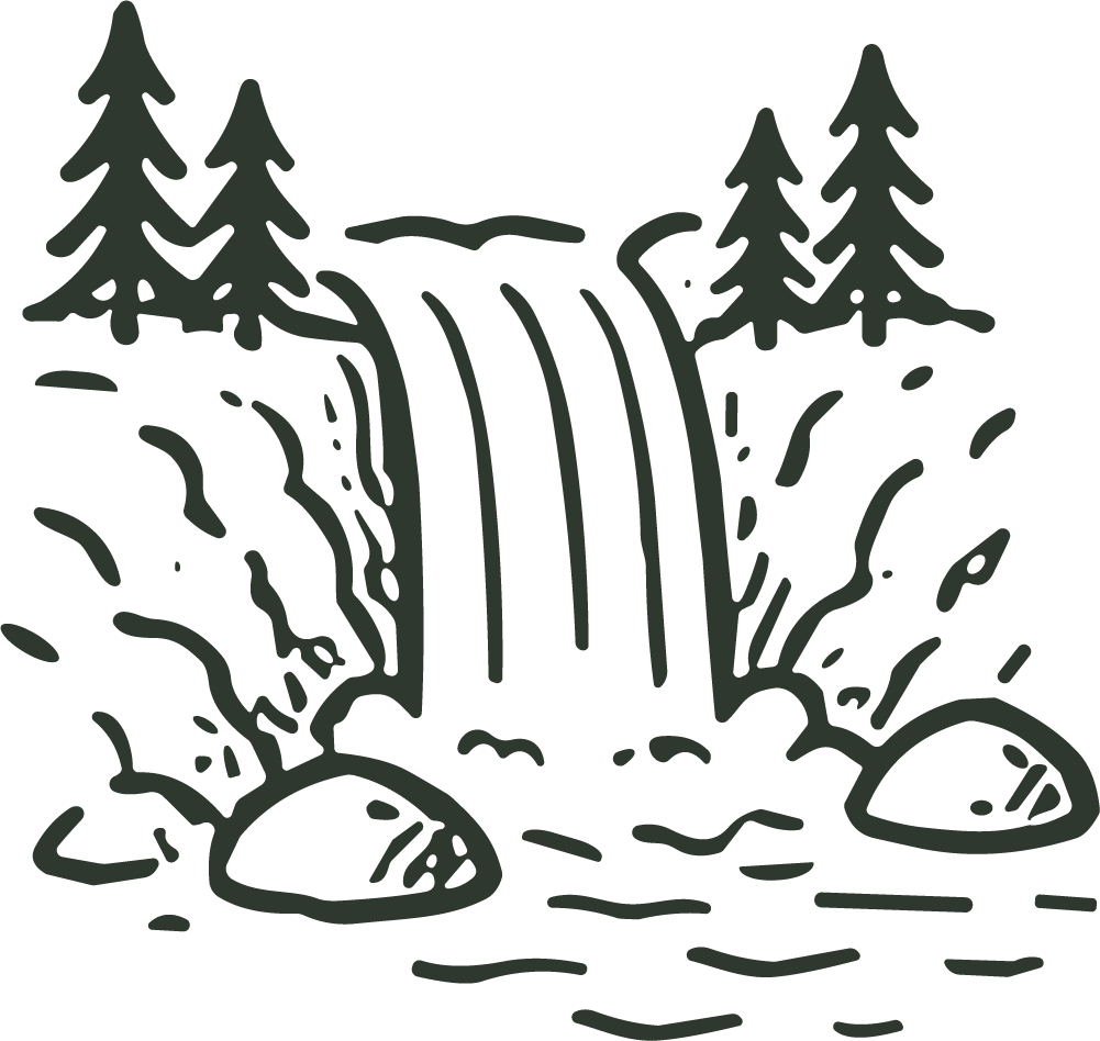 Forest Waterfall SVG Serene Woodland Vector