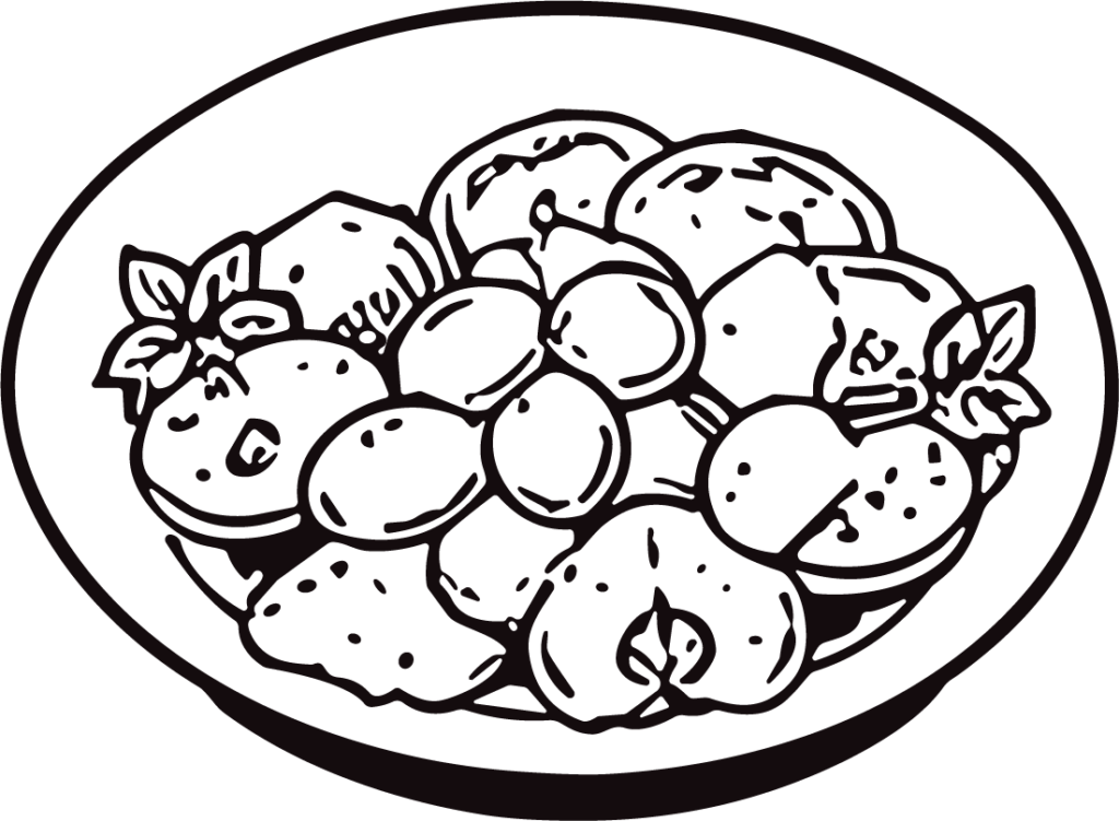 Fruit Platter SVG Bold Outline Vector