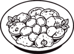 Fruit Platter SVG Bold Outline Vector