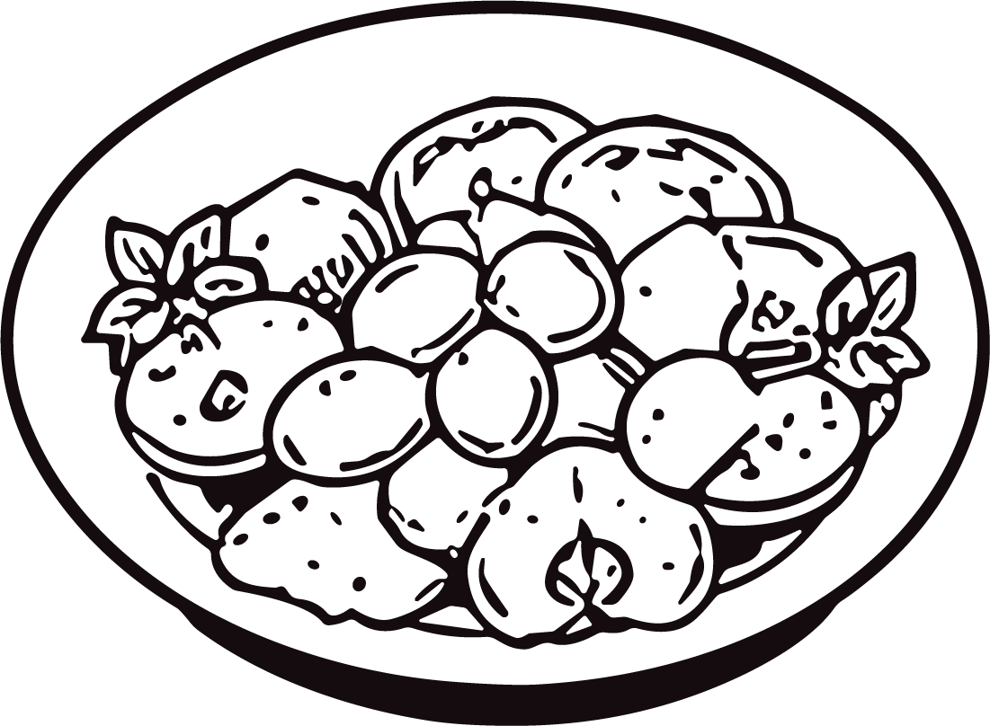 Fruit Platter SVG Bold Outline Vector - Image 1