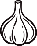 Garlic Bulb SVG Bold Outline Vector