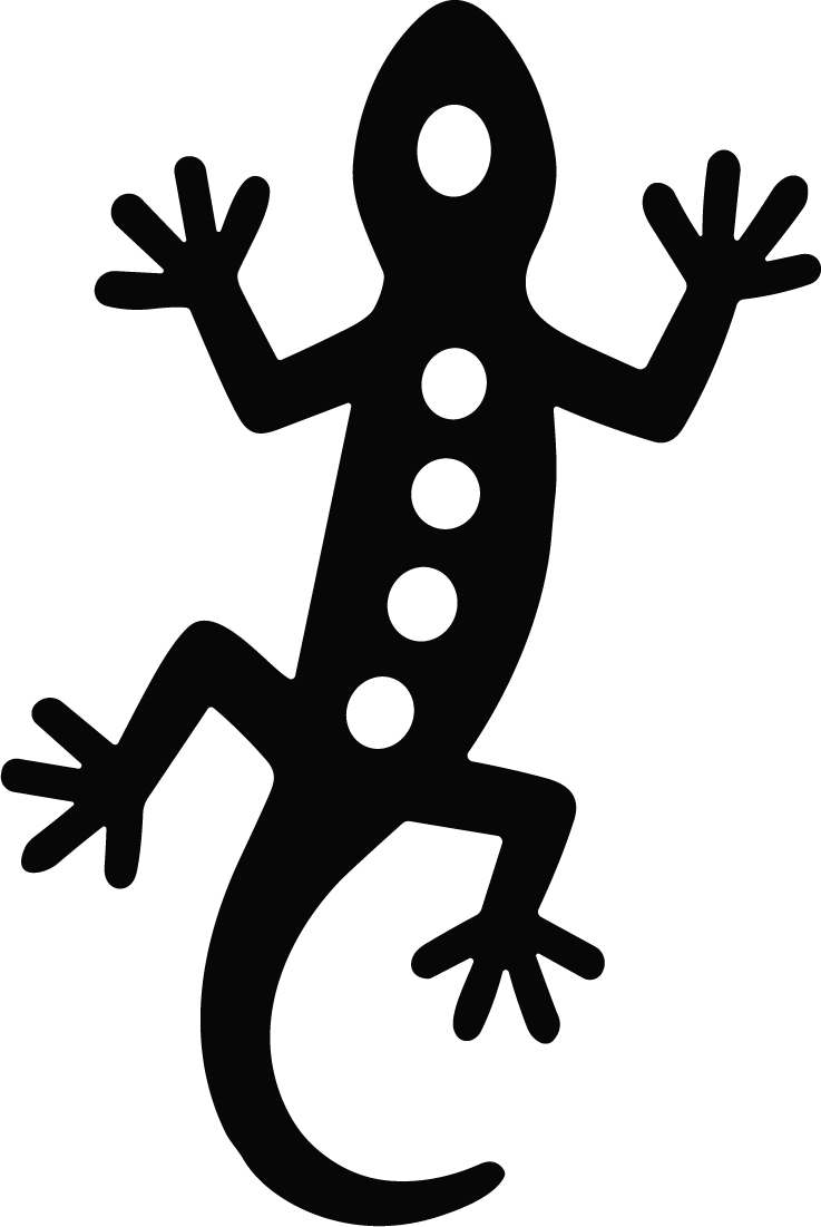 Gecko Silhouette SVG Bold Black Vector - Image 1