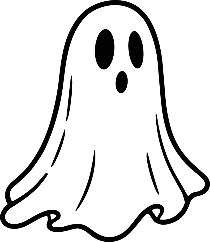 Ghost SVG Spooky Outline Vector