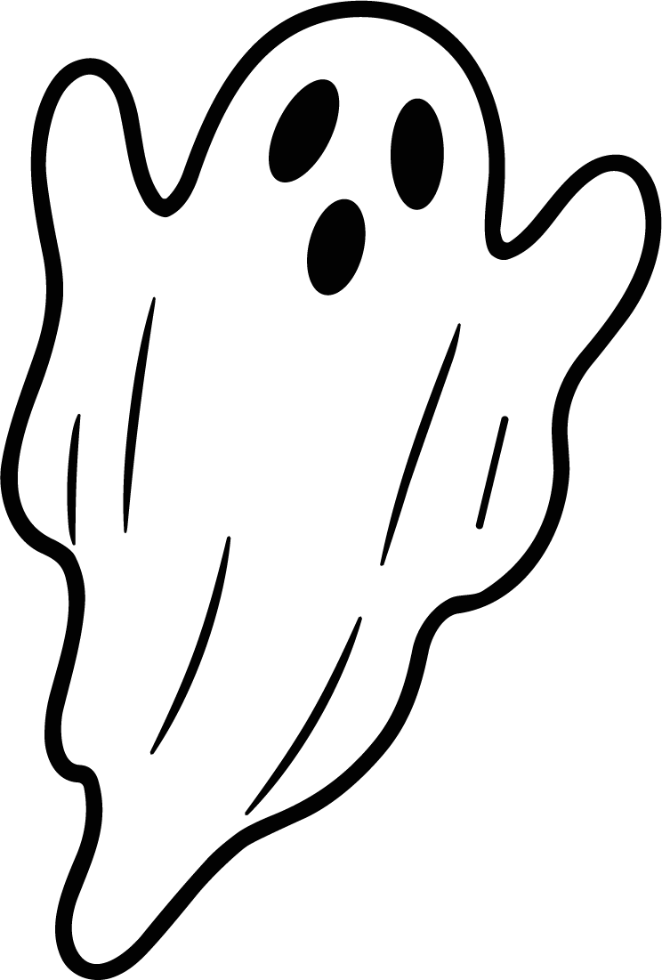 Ghost Character SVG Spooky Outline Vector - Image 1