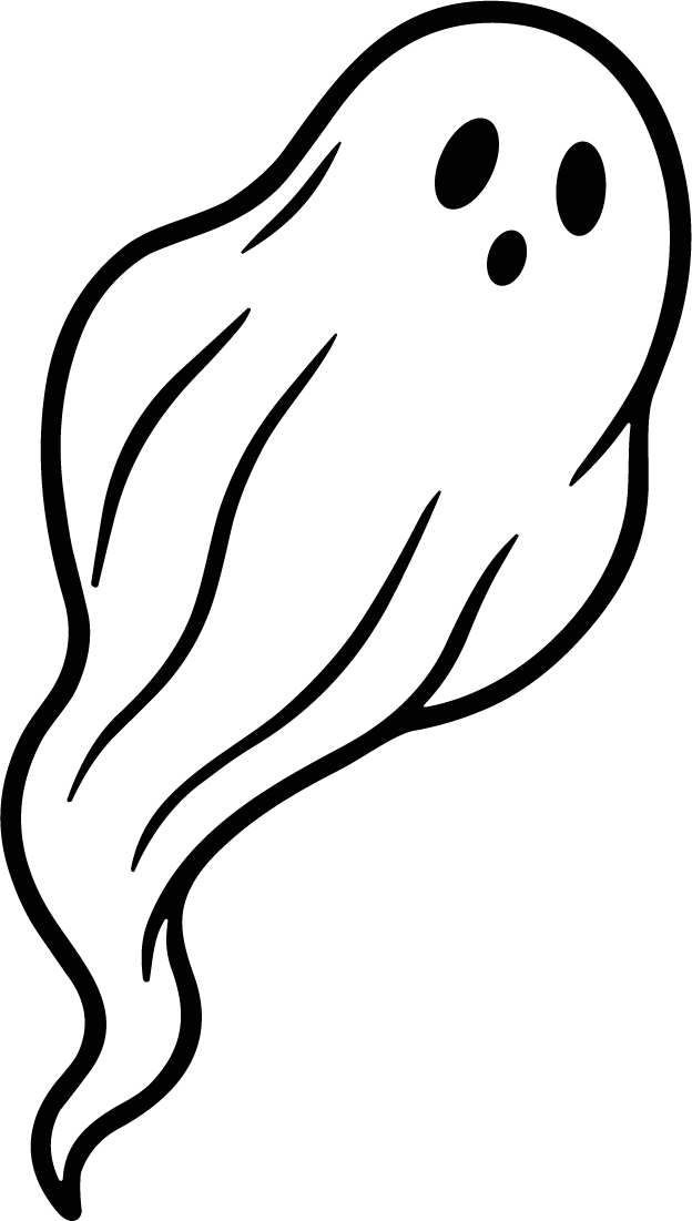 Ghost Character SVG Spooky Outline Vector - Image 1