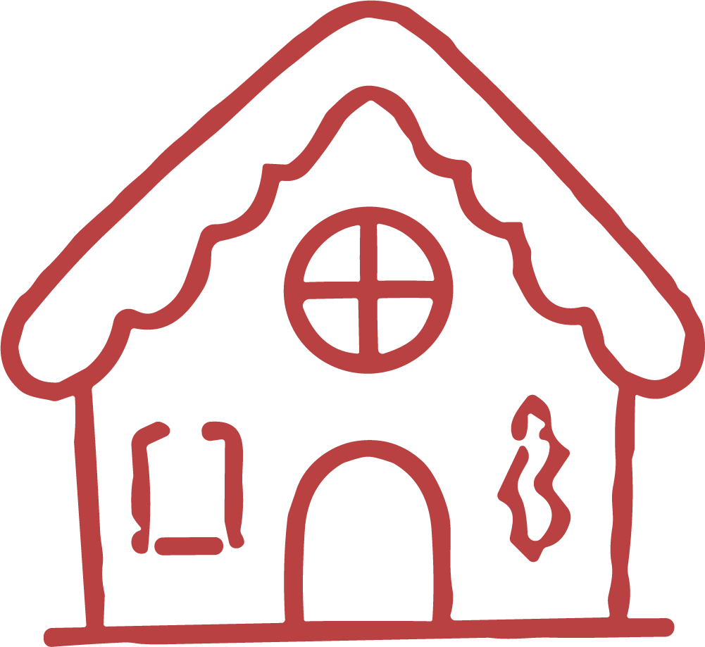 Gingerbread House SVG Whimsical Outline Vector