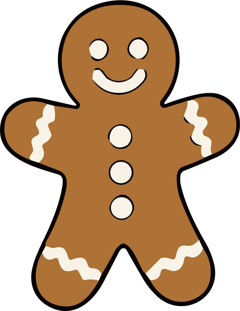 Gingerbread Man SVG Cheerful Cookie Vector