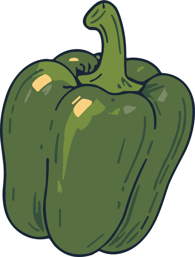Green Bell Pepper SVG Fresh Garden Vector