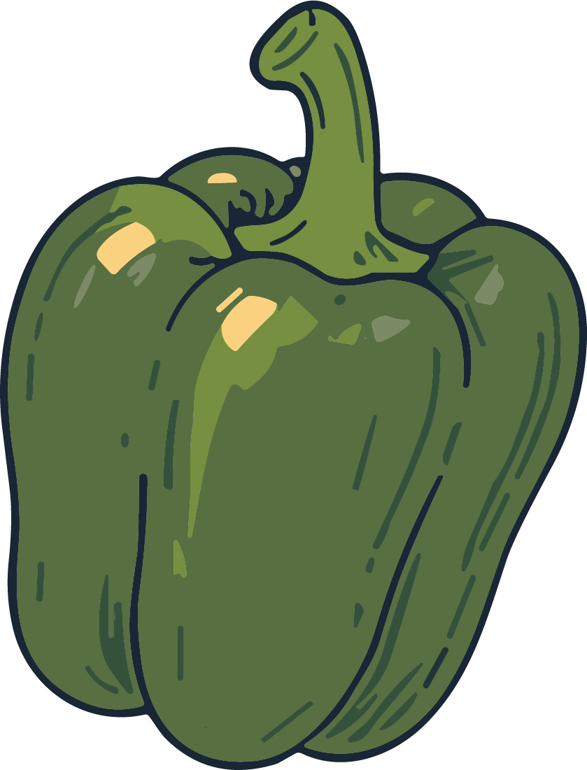 Green Bell Pepper SVG Fresh Garden Vector - Image 1