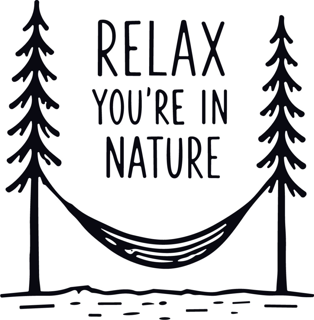 Hammock Between Trees SVG Rustic Camp Vibes Vector