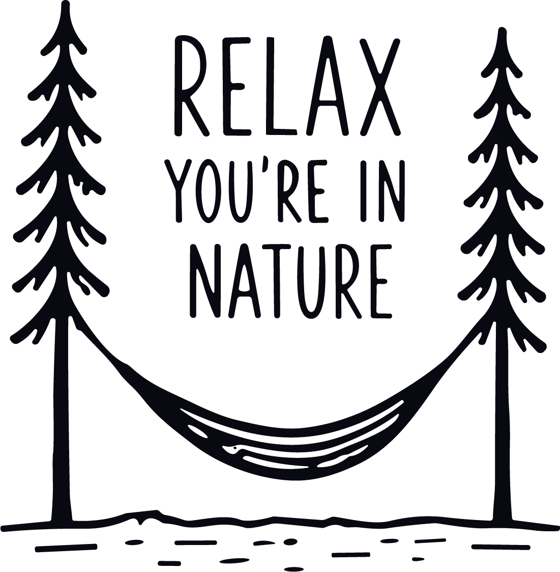 Hammock Between Trees SVG Rustic Camp Vibes Vector - Image 1