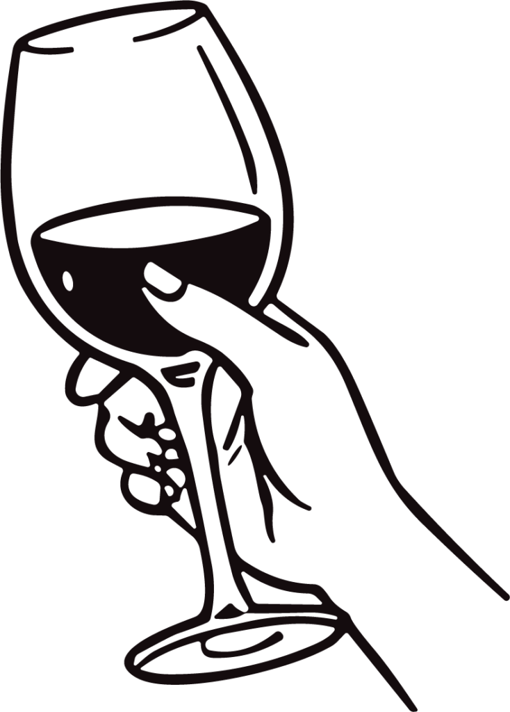 Hand Holding Wine Glass SVG Bold Sketch Vector