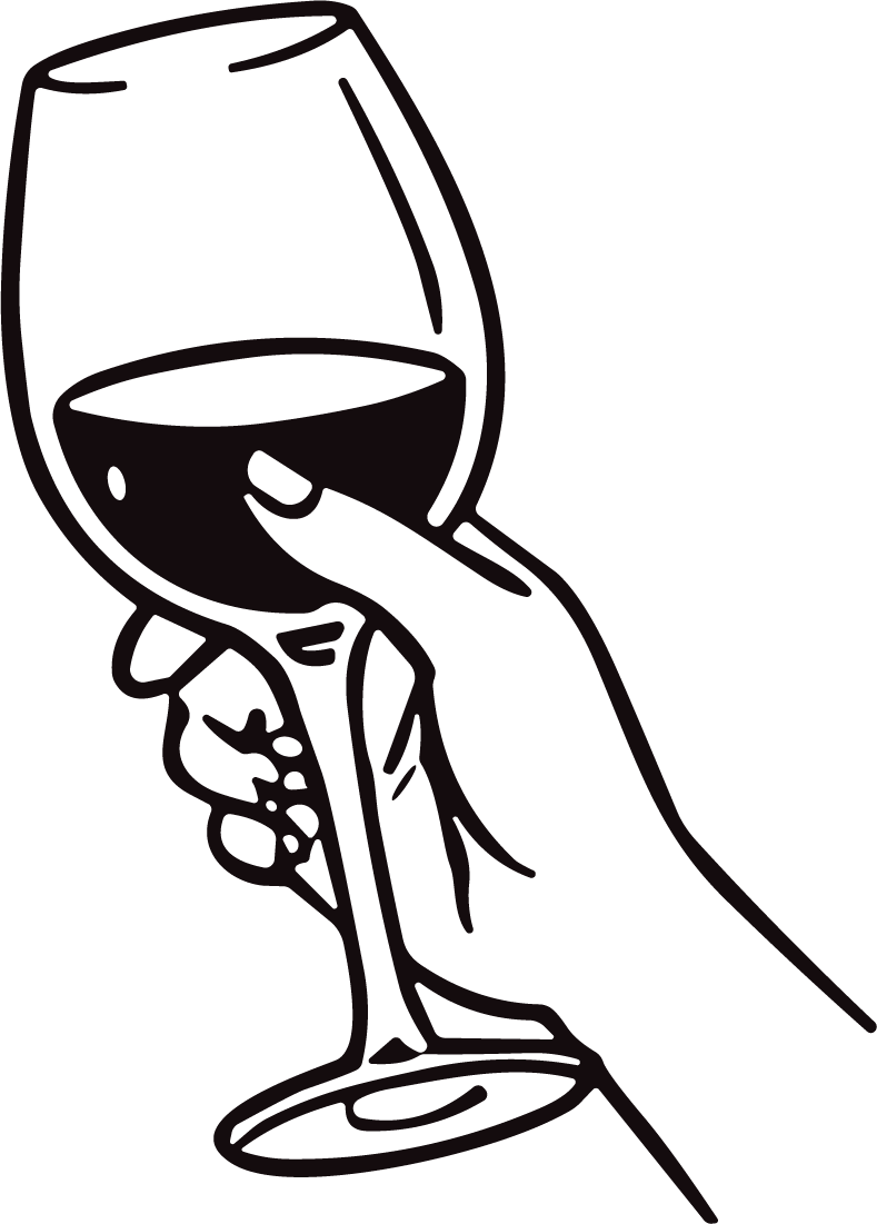 Hand Holding Wine Glass SVG Bold Sketch Vector - Image 1