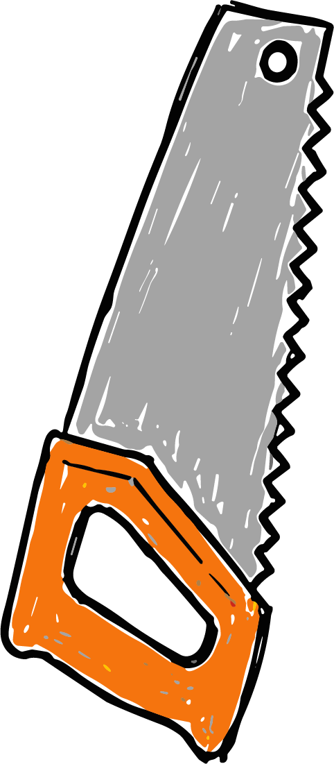 Hand Saw SVG Sketchy Toolbox Vector - Image 1
