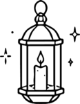 Hanging Candle Lantern SVG Sparkling Glow Vector