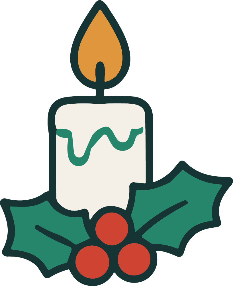 Holly Candle SVG Festive Glow Vector