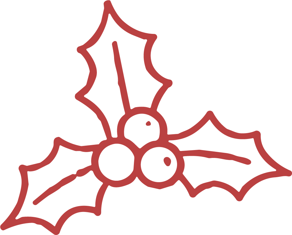 Holly Leaves SVG Festive Outline Vector