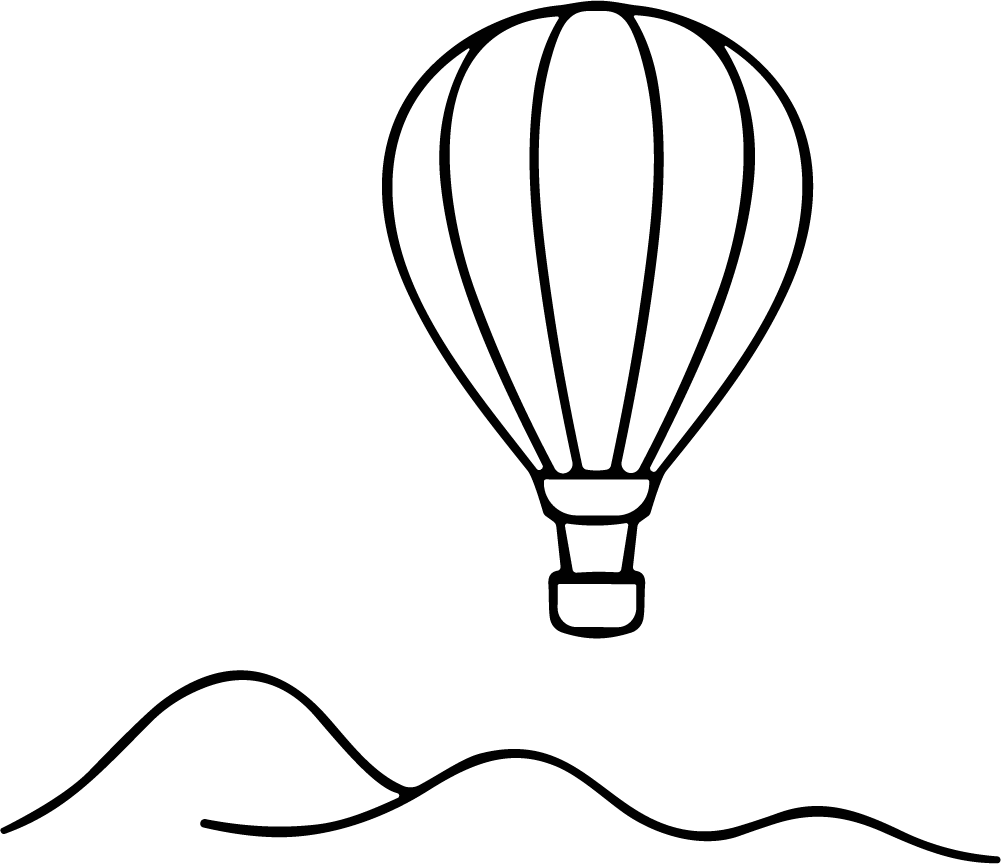 Hot Air Balloon SVG Simple Outline Vector