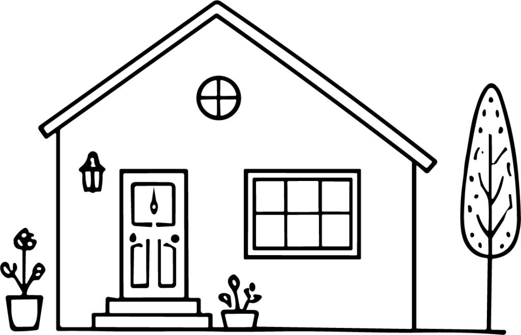 House SVG Simple Outline Vector