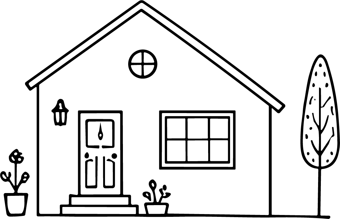 House SVG Simple Outline Vector - Image 1