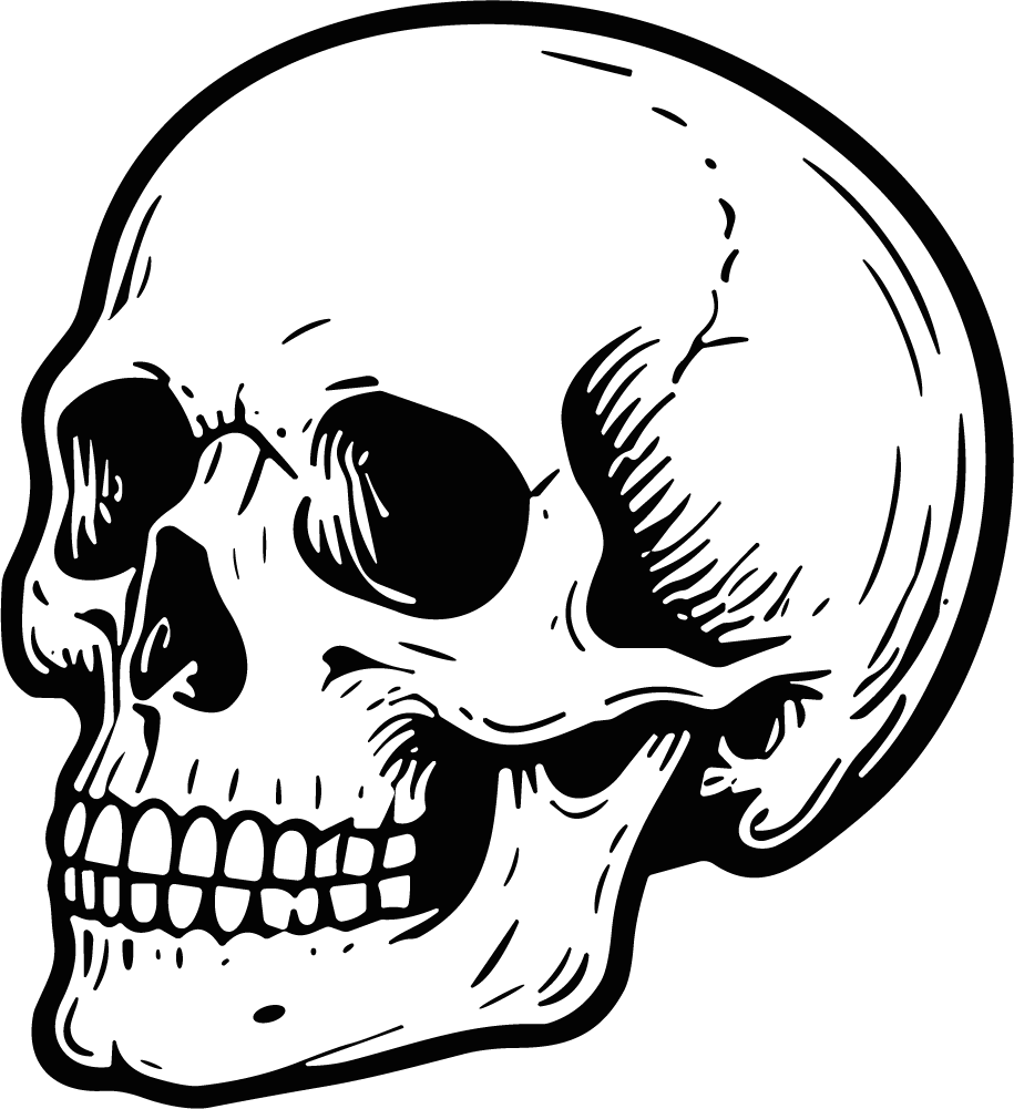 Human Skull SVG Bold Ink Vector