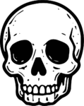 Human Skull SVG Bold Black Outline Vector