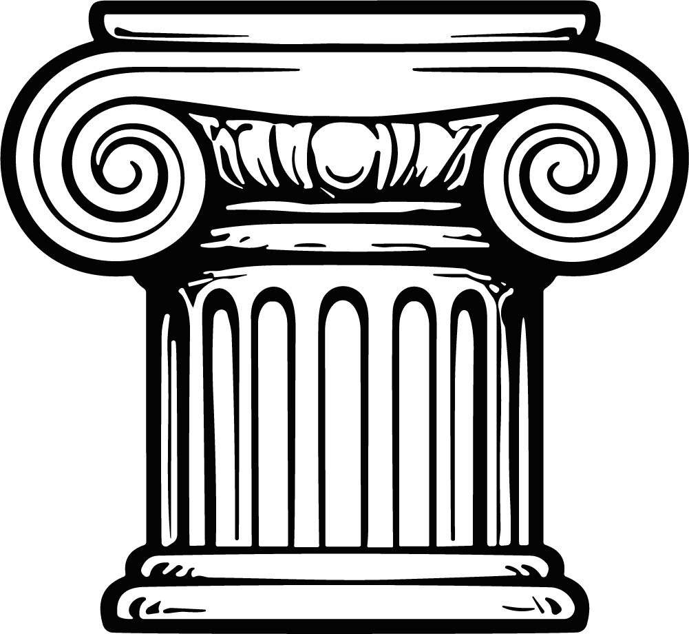 Ionic Column SVG Classical Outline Vector