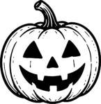 Jack-O-Lantern SVG Bold Outline Vector