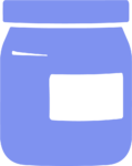 Jar With Label SVG Simple Blue Vector