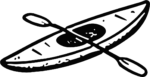 Kayak With Paddle SVG Bold Outline Vector