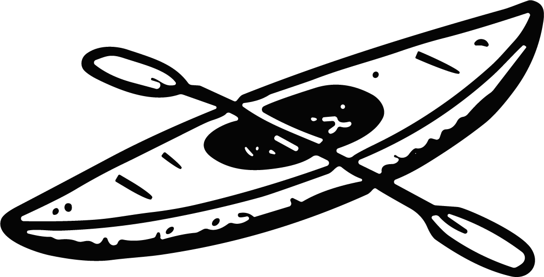 Kayak With Paddle SVG Bold Outline Vector - Image 1