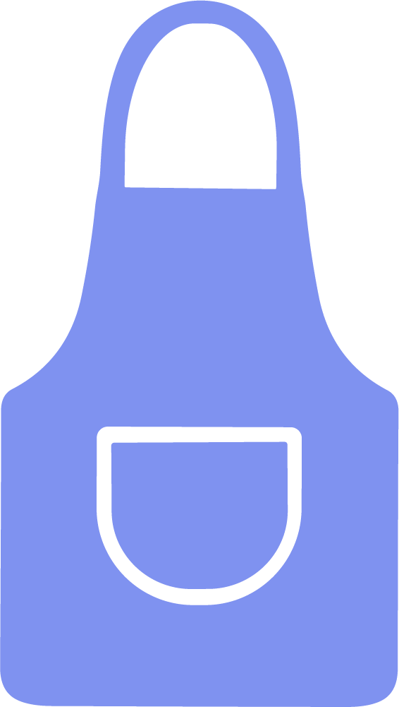 Kitchen Apron SVG Simple Blue Vector