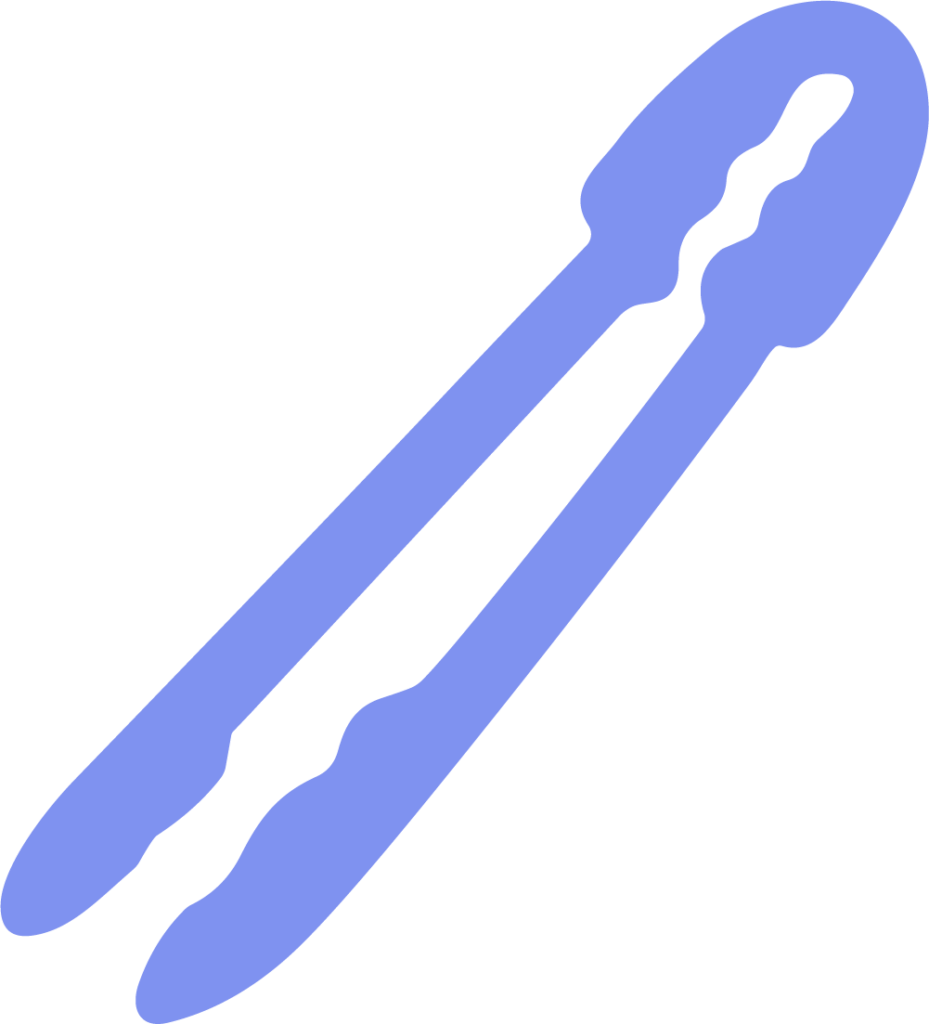 Kitchen Tongs SVG Simple Blue Vector