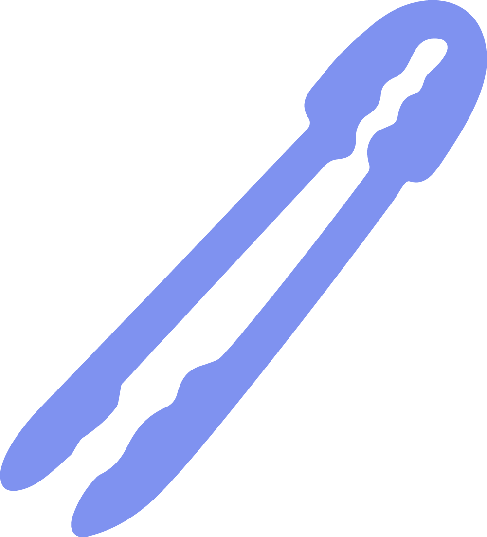 Kitchen Tongs SVG Simple Blue Vector - Image 1