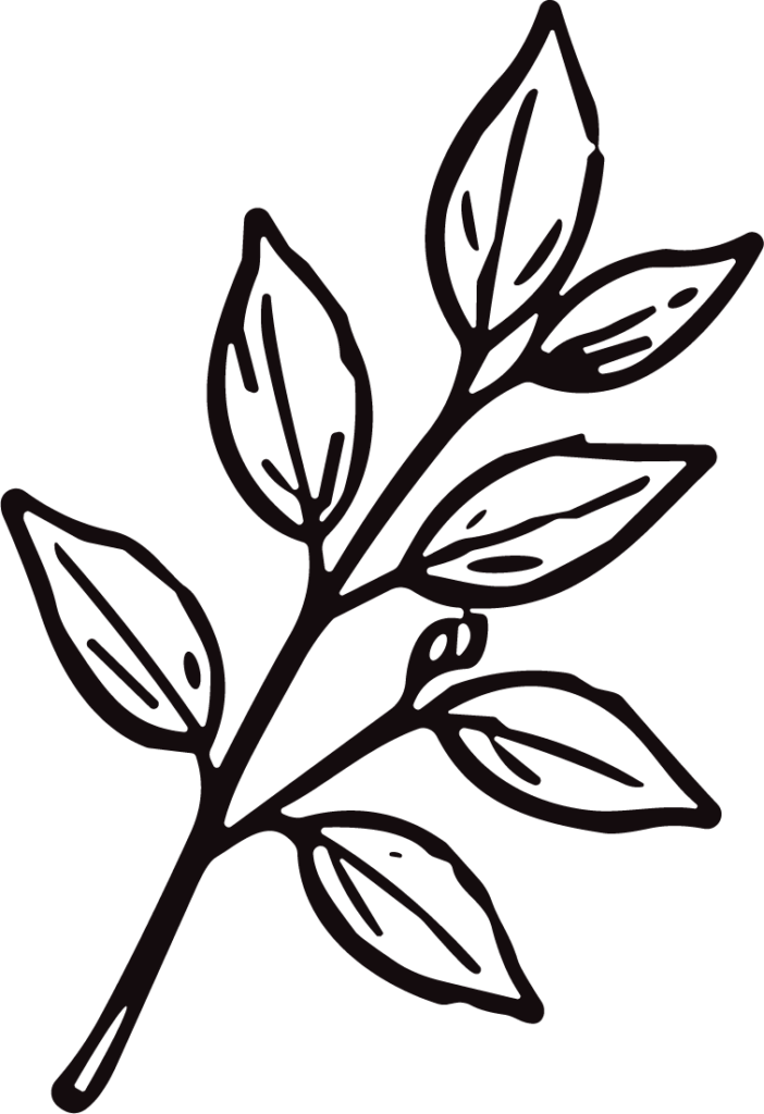 Leaf Branch SVG Bold Outline Vector