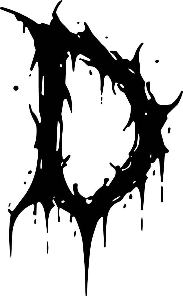 Letter D SVG Dripping Horror Vector