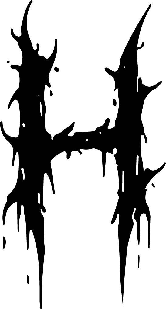Letter H SVG Dripping Horror Vector