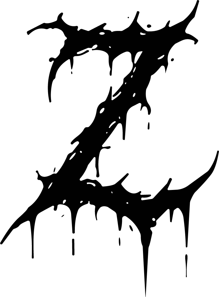 Letter Z SVG Dripping Horror Vector