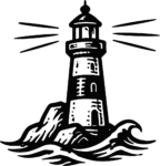 Lighthouse SVG Rocky Coastline Vector