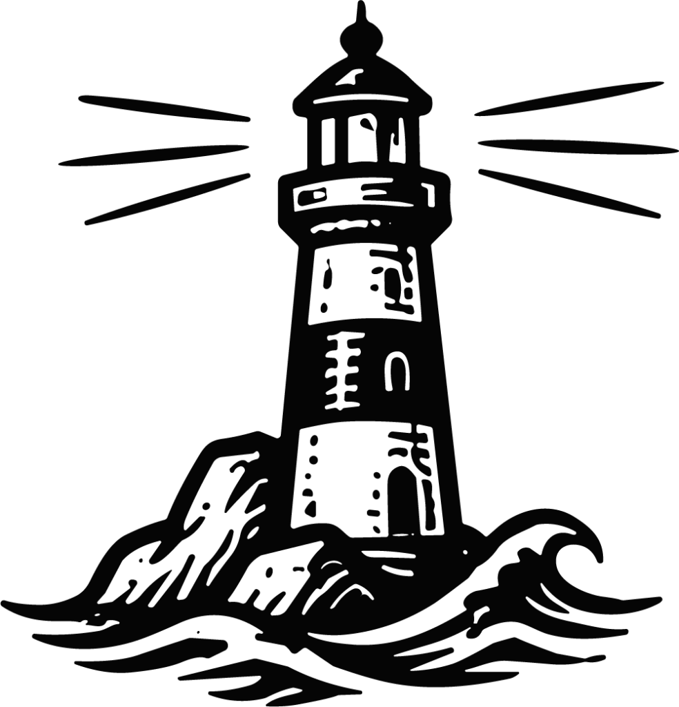 Lighthouse SVG Rocky Coastline Vector