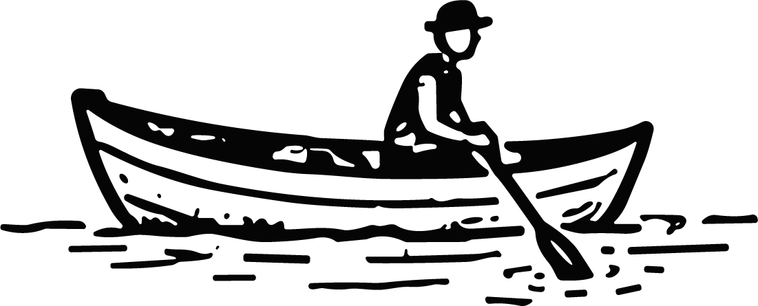 Man Rowing Boat SVG Bold Black Ink Vector - Image 1