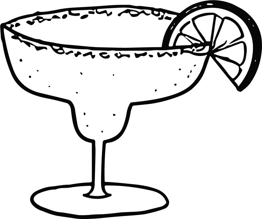 Margarita Glass SVG Bold Outline Vector - Image 1