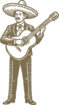 Mariachi Musician SVG Vintage Engraving Vector