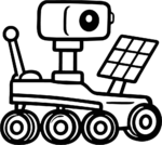 Mars Rover SVG Bold Outline Vector