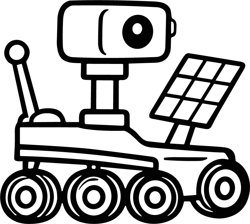 Mars Rover SVG Bold Outline Vector