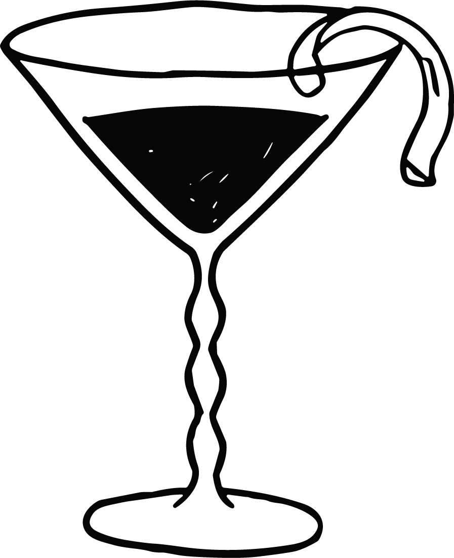 Martini Glass SVG Bold Sketch Vector - Image 1