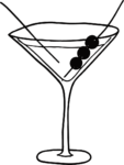 Martini Glass SVG Bold Outline Vector