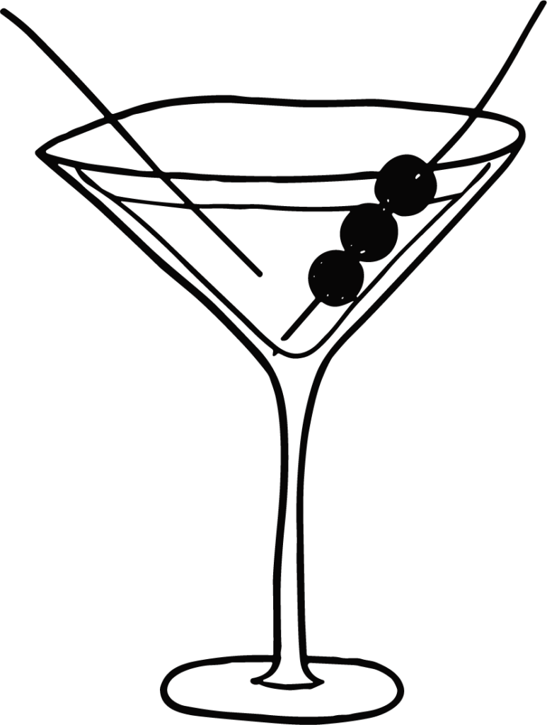 Martini Glass SVG Bold Outline Vector