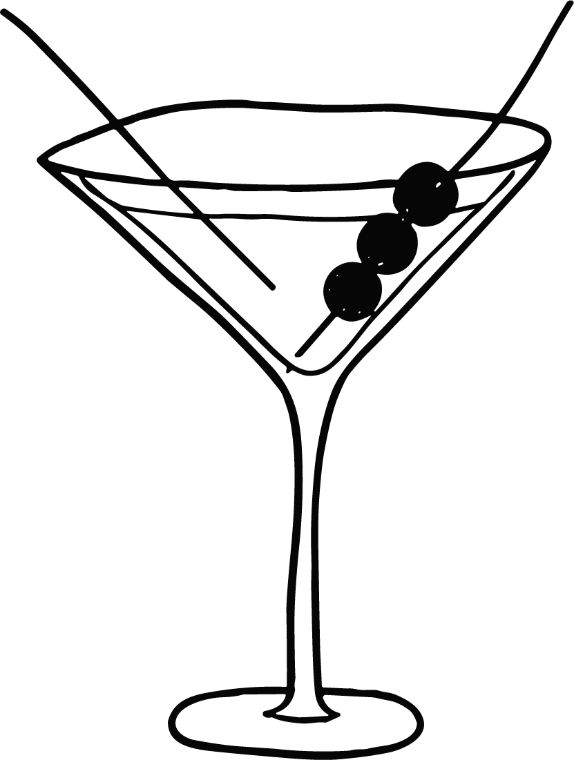 Martini Glass SVG Bold Outline Vector - Image 1