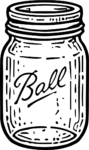 Mason Jar SVG Bold Outline Vector